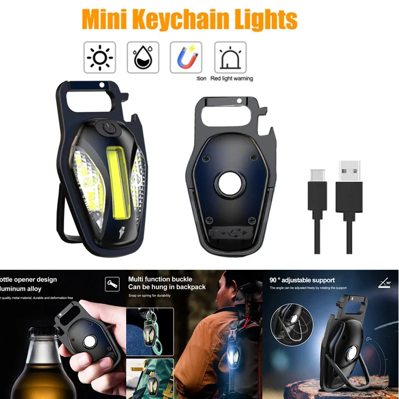 Portable Flashlight Keychain Light USB Rechargeable Magnetic Emergency Light Multi-function Flash Warning Torch Camping Lantern
Portable Flashlight Keychain Light USB Rechargeable Magnetic Emergency Light Multi-function Flash Warning Torch Camping Lantern