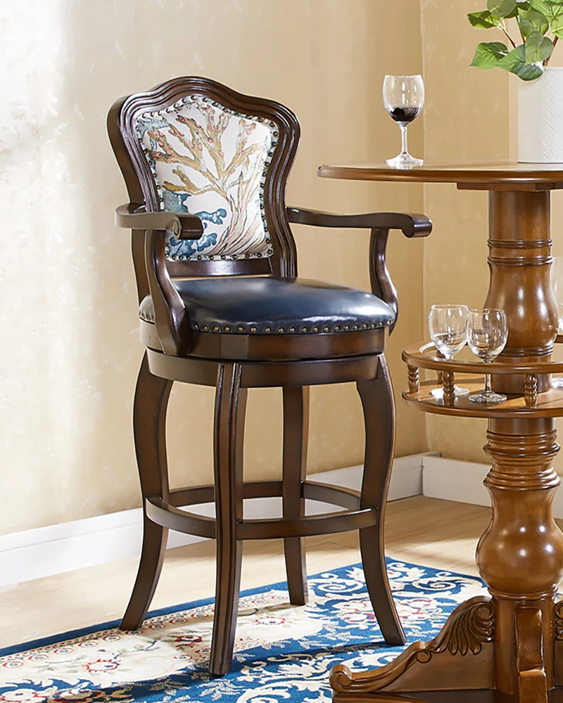 American-style Bar Chair European-style High Stool Home Solid Wood Bar Chair Retro Swivel Chair Leather Luxury High Chair
American-style Bar Chair European-style High Stool Home Solid Wood Bar Chair Retro Swivel Chair Leather Luxury High Chair