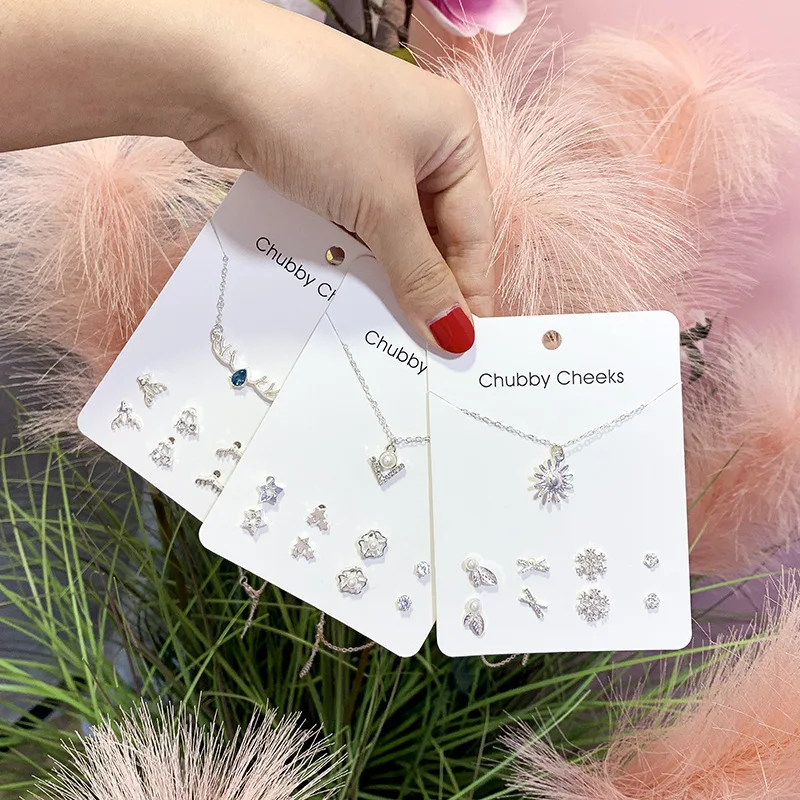 Fashion cute summer new necklace earrings creative earrings set female Korean version earrings set combination jewelry
Fashion cute summer new necklace earrings creative earrings set female Korean version earrings set combination jewelry