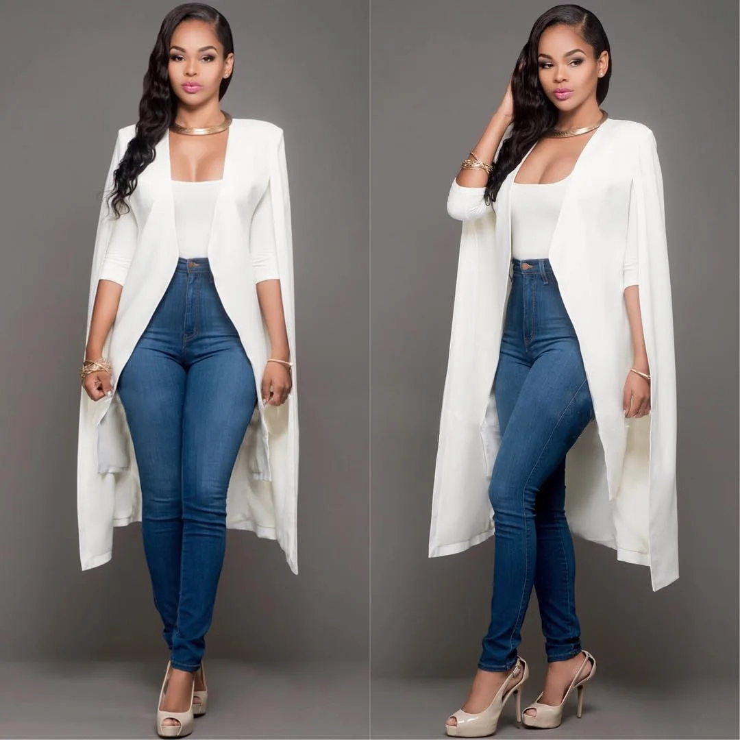 Women Blazers 2022 Long Black and White Fashion Women's Suit Jacket Crop Blazer Solid Color Loong Sleeve Blazer Women
Women Blazers 2022 Long Black and White Fashion Women's Suit Jacket Crop Blazer Solid Color Loong Sleeve Blazer Women