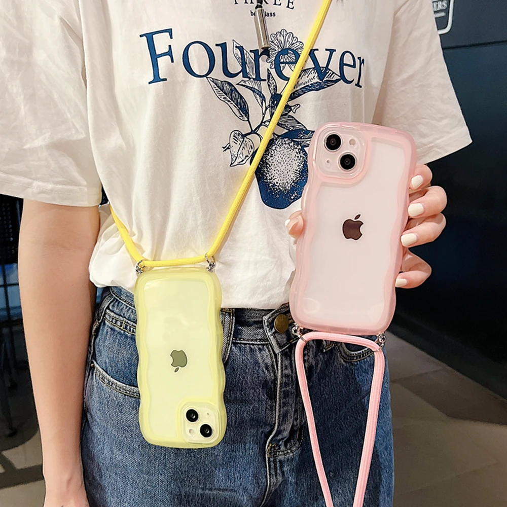 Crossbody Necklace strap Lanyard Cord wave Transparent Soft case for iphone 13 12 11 Pro Max X XR XS 7 8 plus SE 3 2 Clear cover
Crossbody Necklace strap Lanyard Cord wave Transparent Soft case for iphone 13 12 11 Pro Max X XR XS 7 8 plus SE 3 2 Clear cover