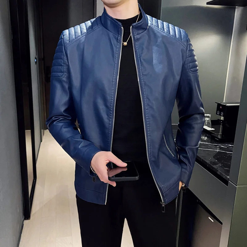 2023 Moto Pu Leather Jacket Men Winter Leahter Jacket Male Stand Collar Casual Windbreaker Trendy Mens Clothing Black Blue
2023 Moto Pu Leather Jacket Men Winter Leahter Jacket Male Stand Collar Casual Windbreaker Trendy Mens Clothing Black Blue
