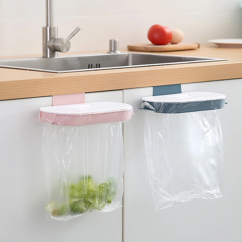 

Портативный пластиковый подвесной держатель для мусорного пакета, держатель для хранения мусора в кухне, вешалка для мешков, крючок для чистящей подставки, держатель для сухой полки, кухонный Органайзер