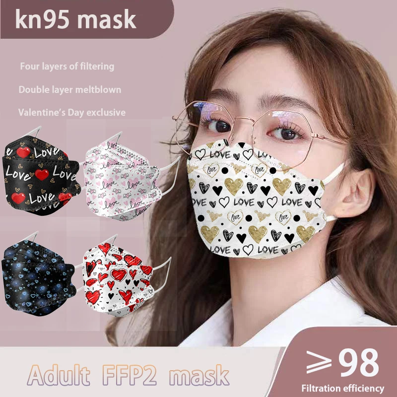 2022 Adult Valentine's Day Limited Ffp2 Mask Heart-shaped Pattern Four-layer Protection Double-layer Meltblown Adult Kn95 Mask
2022 Adult Valentine's Day Limited Ffp2 Mask Heart-shaped Pattern Four-layer Protection Double-layer Meltblown Adult Kn95 Mask