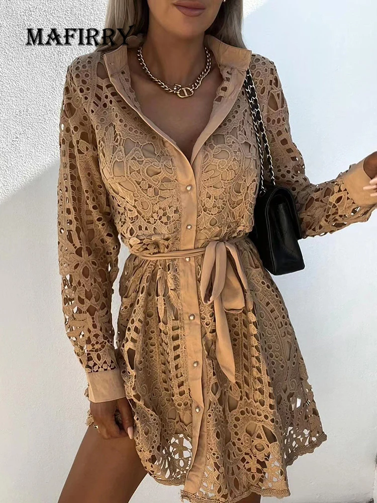 New Women Sexy Lace V-Neck Mini Dress Spring Autumn Solid Long Sleeve Ladies Dress Sweet Single-Breasted Streetwear Dropshipping
New Women Sexy Lace V-Neck Mini Dress Spring Autumn Solid Long Sleeve Ladies Dress Sweet Single-Breasted Streetwear Dropshipping