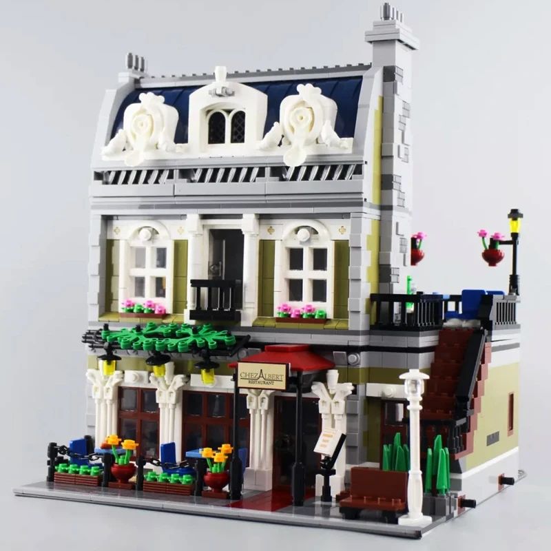 15010 City Street View Model Set Parisian Restaurant Apartment Building Blocks 2418pcs Bricks Compatible Toys Gift 10243
15010 City Street View Model Set Parisian Restaurant Apartment Building Blocks 2418pcs Bricks Compatible Toys Gift 10243