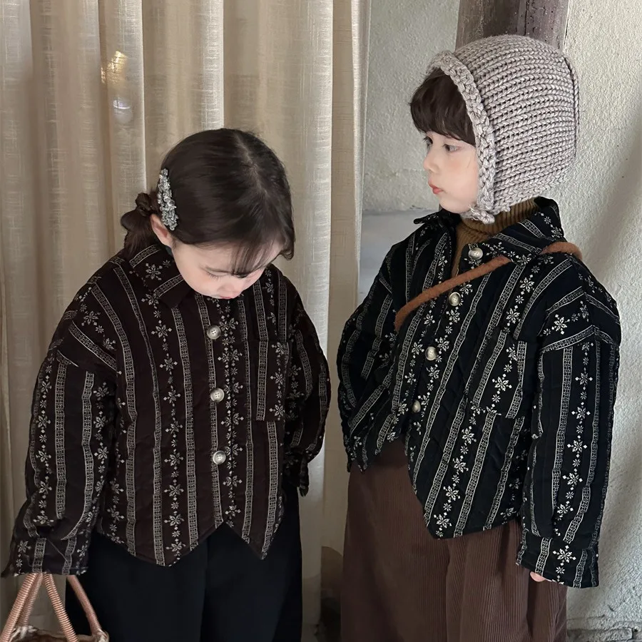 Children Cotton-padded Jacket 2023 New Fashion Autumn Winter Children Floral Thickened Shirt in The Vintage Style
Children Cotton-padded Jacket 2023 New Fashion Autumn Winter Children Floral Thickened Shirt in The Vintage Style