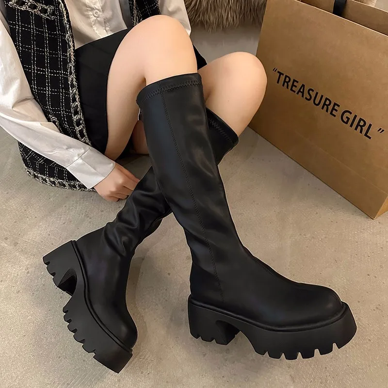 Fashion Knee High Boots for Women Autumn Winter New Platform Pu Leather Boots Woman Fashion Chunky Thick Heel Knight Botas Mujer
Fashion Knee High Boots for Women Autumn Winter New Platform Pu Leather Boots Woman Fashion Chunky Thick Heel Knight Botas Mujer