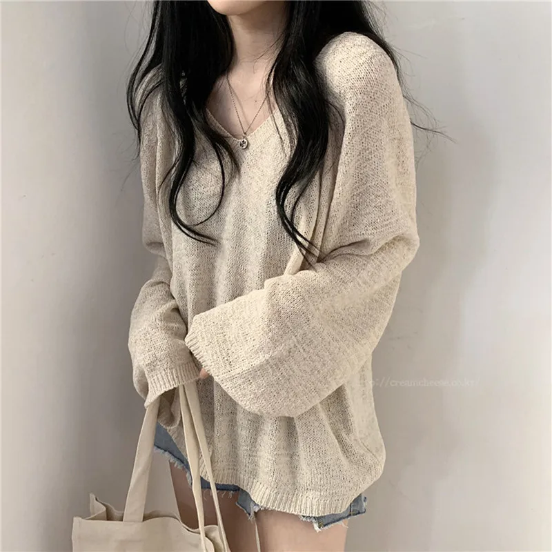 DALMAZZO New Autumn Korea Fashion Chic Loose Smock Sweater Women V Neck Pullovers Thin Long Sweater Tops
DALMAZZO New Autumn Korea Fashion Chic Loose Smock Sweater Women V Neck Pullovers Thin Long Sweater Tops