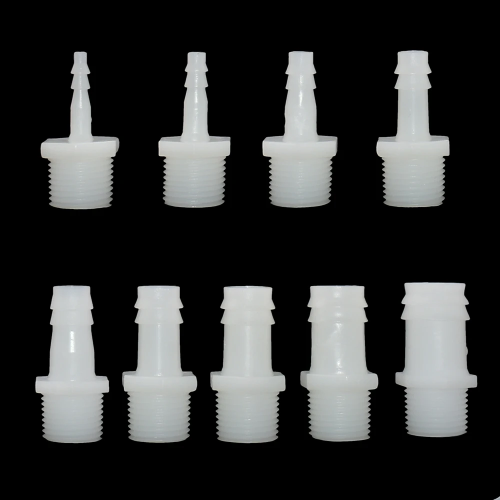 Plastic Pipe Fitting 4mm 6mm 8mm 10mm 12mm 14mm 16mm 18mm 20mm Hose Barb Connector 1/2" Male Thread Connector Coupler
Plastic Pipe Fitting 4mm 6mm 8mm 10mm 12mm 14mm 16mm 18mm 20mm Hose Barb Connector 1/2" Male Thread Connector Coupler