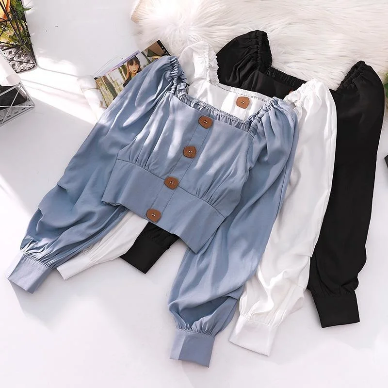 Womens Shirts French Style Unique Square Neck Top Women's Spring And Autumn New Short Design Sense Small Long Sleeve Collar
Womens Shirts French Style Unique Square Neck Top Women's Spring And Autumn New Short Design Sense Small Long Sleeve Collar