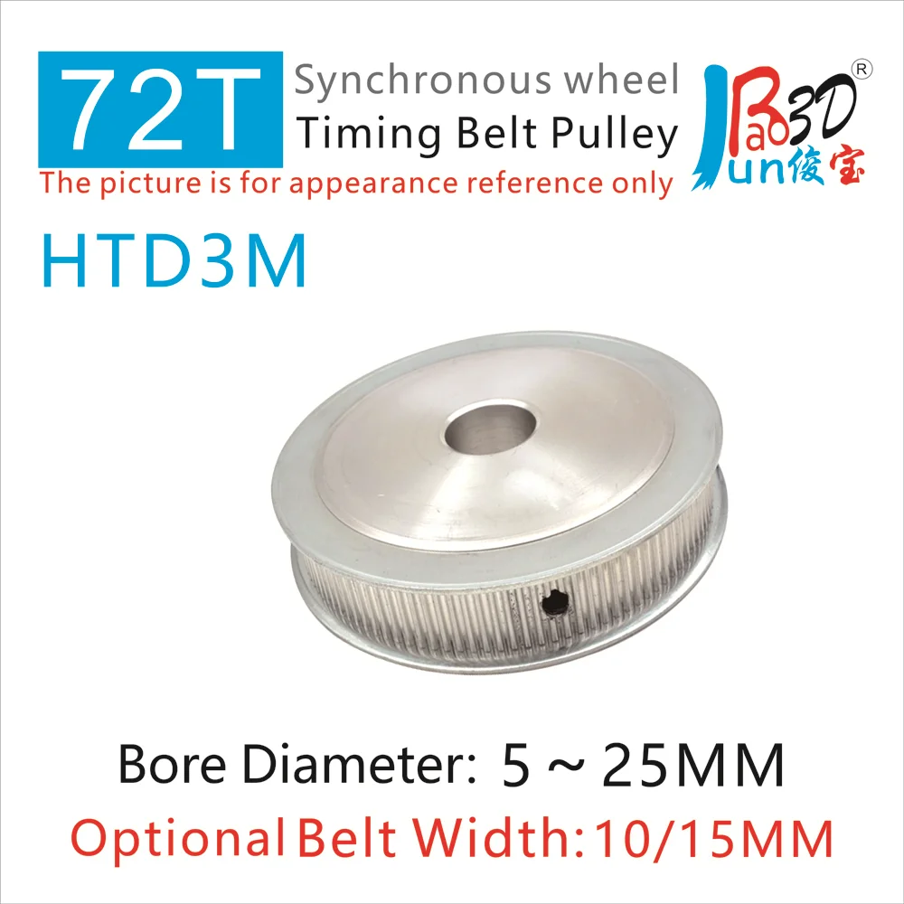 AF Type HTD3M 72Teeth Timing Belt Pulley Bore 6 8 10 12 14 15 16 17 18 19 20 22 25MM 3M 72T Synchronous Wheel 3D Printer Parts
AF Type HTD3M 72Teeth Timing Belt Pulley Bore 6 8 10 12 14 15 16 17 18 19 20 22 25MM 3M 72T Synchronous Wheel 3D Printer Parts