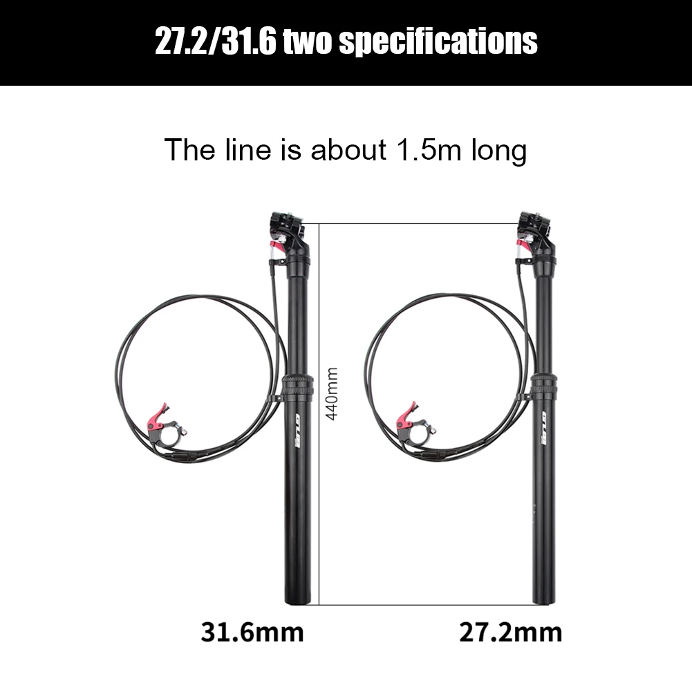 GUB SD440 27.2mm/31.6mm Wire Control Adjustable Bicycle Seatpost Aluminum Alloy Mountain Bike Seat Tube Cycling Accessories
GUB SD440 27.2mm/31.6mm Wire Control Adjustable Bicycle Seatpost Aluminum Alloy Mountain Bike Seat Tube Cycling Accessories
