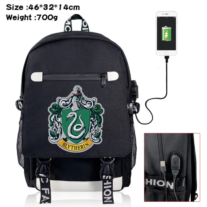 

Hogwarts Badge Backpack Anime Harry Potter SchoolBags Leisure Laptop Bag Large Capacity Portable Travel Bag School Supplies Gift