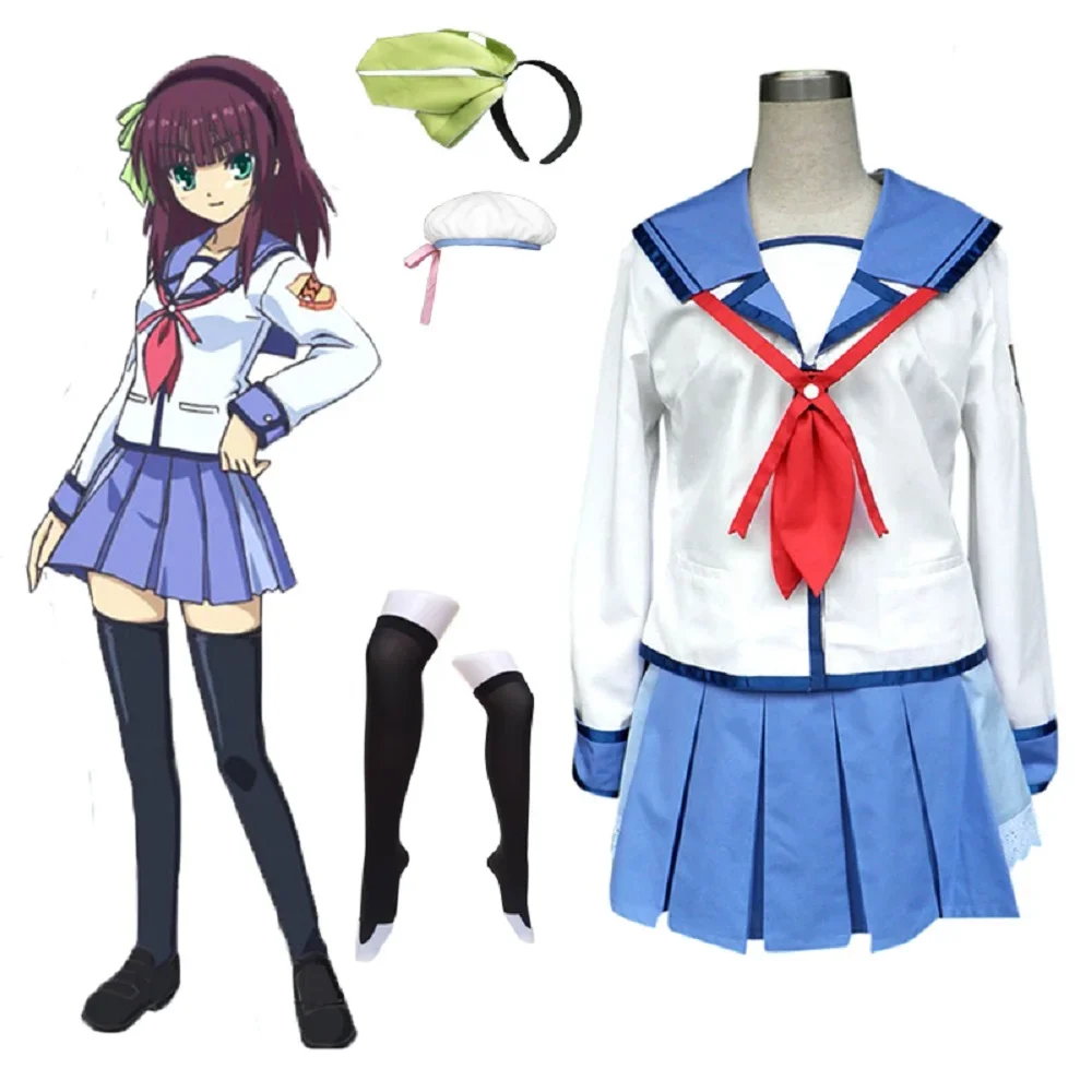 

Unisex Anime Cos Angel Beats! Nakamura Yuri Cosplay Costumes Outfit Halloween Christmas Uniform Suits