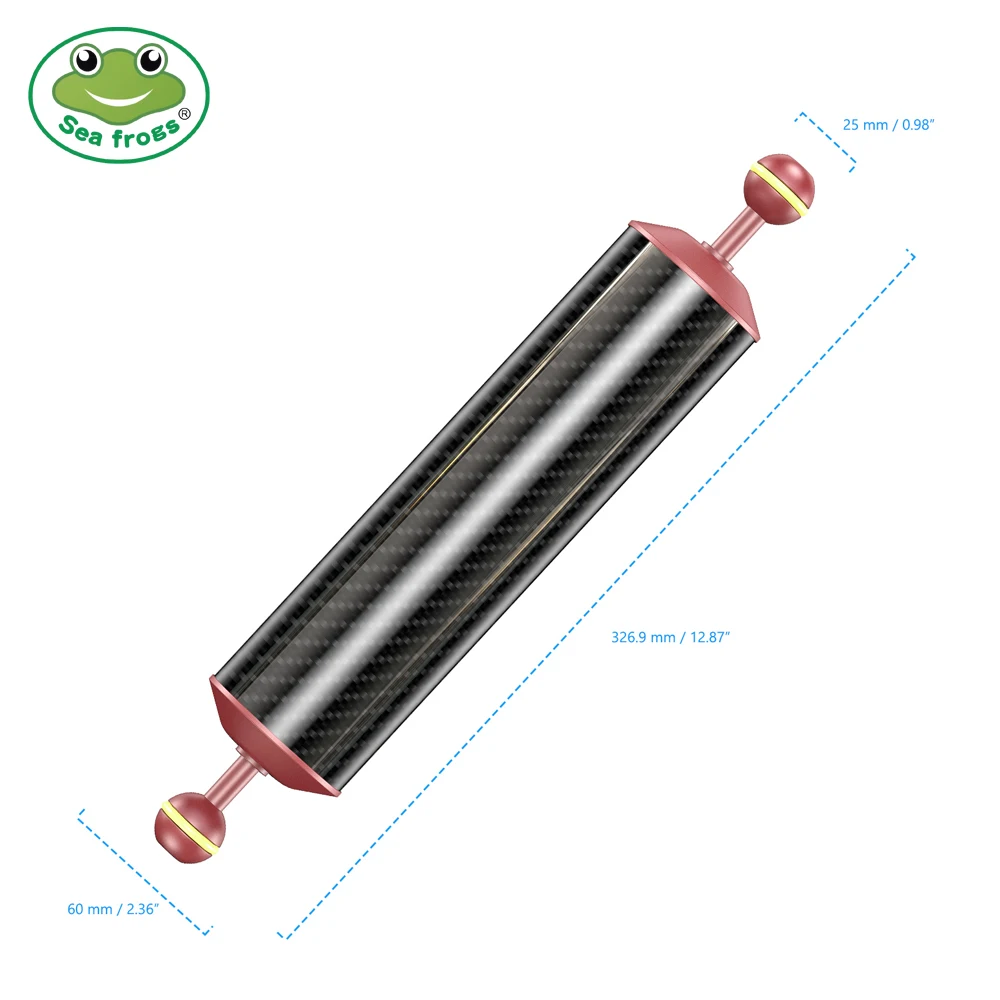 Seafrogs Customizable 12'' 580 g Carbon Fiber Float Buoyancy Aquatic Arm Dual Ball Floating Arm Dive Camera Underwater Tray 2022
Seafrogs Customizable 12'' 580 g Carbon Fiber Float Buoyancy Aquatic Arm Dual Ball Floating Arm Dive Camera Underwater Tray 2022