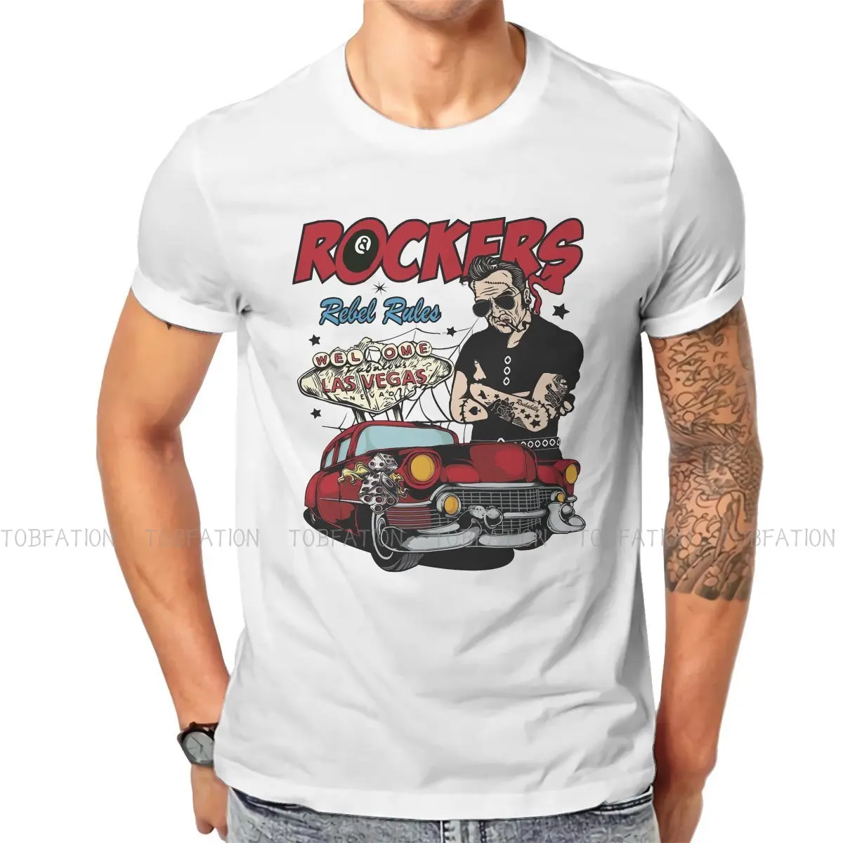 

50s Rockabilly Sock Hop Rock and Roll Vintage Doo Wop 60s Rocker T Shirt Grunge High Quality Tshirt Oversized O-Neck Men Clothes