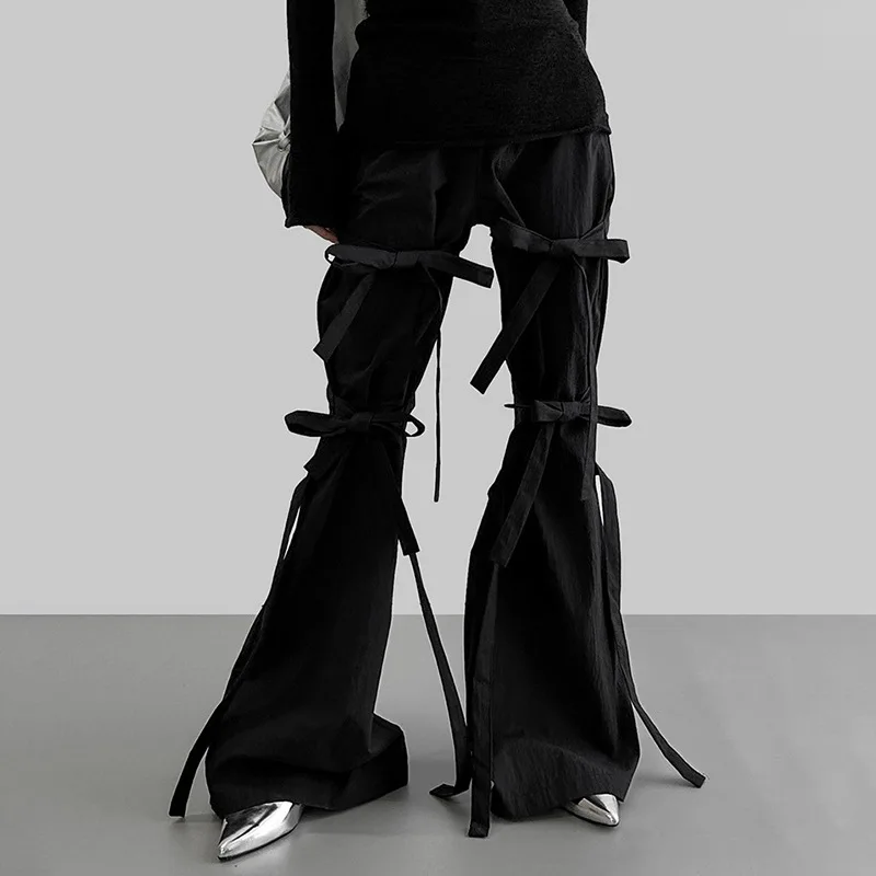 Черные повседневные брюки-клеш с высокой талией Dark Design Sense, осенние женские модные готические брюки, новинка 
Черные повседневные брюки-клеш с высокой талией Dark Design Sense, осенние женские модные готические брюки, новинка