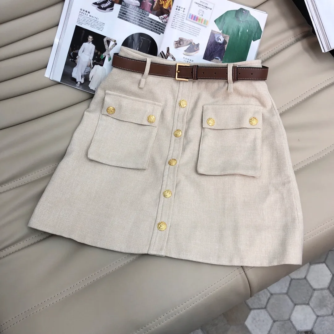 Woman Clothes Shorts Women Clothing Skirt Fashion Women's Skirts Summer 2022 High-waisted Skirt Golden Button Pocket Skirts
Woman Clothes Shorts Women Clothing Skirt Fashion Women's Skirts Summer 2022 High-waisted Skirt Golden Button Pocket Skirts