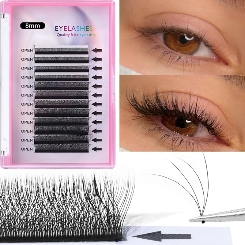 

10D Individual Cluster Grafting Eyelashes Extension Hand Made Natural Long Black Cilias Volume False Lash Makeup 8/9/10/11/12mm