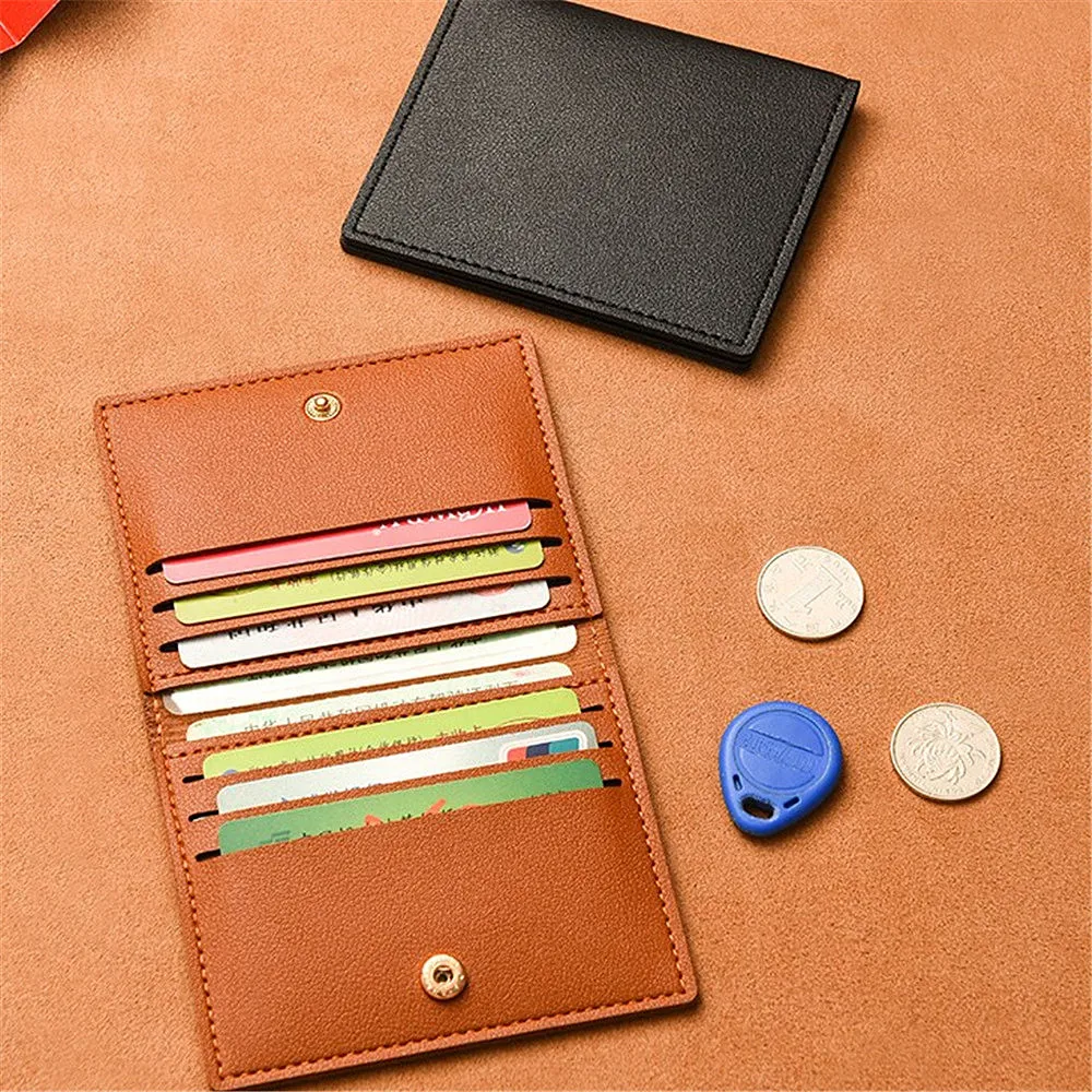 Ultra-thin Leather Card Holder Solid Color Card Cover Case Men Women Short Business Credit Card Case Wallet Coin Money Purse Bag
Ultra-thin Leather Card Holder Solid Color Card Cover Case Men Women Short Business Credit Card Case Wallet Coin Money Purse Bag
