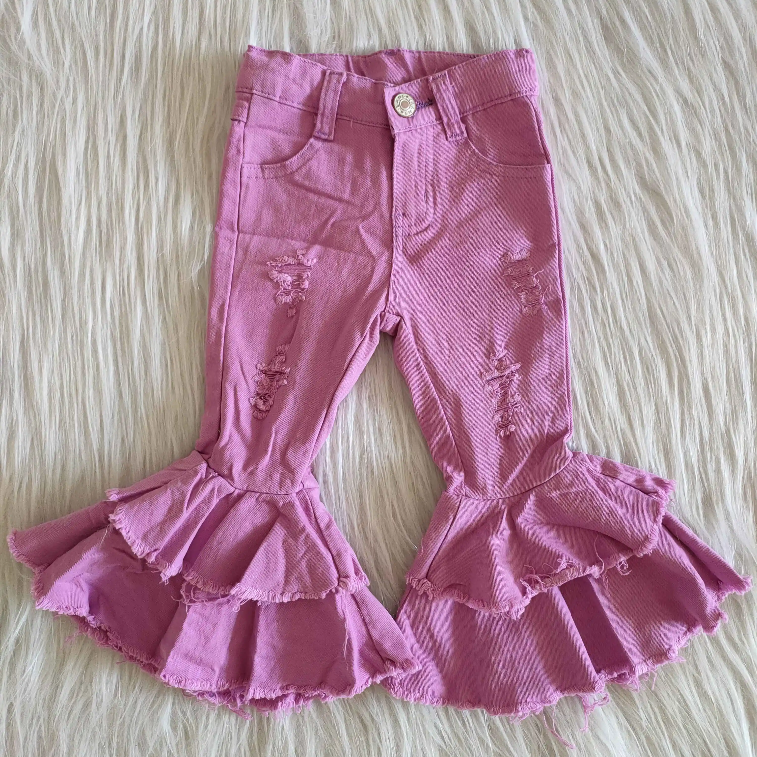 Wholesale Fashion Baby Girls Denim Purple Solid Bell Bottom Kid Boutique Children Toddler Flared Pants Double Lace Pocket Jeans
Wholesale Fashion Baby Girls Denim Purple Solid Bell Bottom Kid Boutique Children Toddler Flared Pants Double Lace Pocket Jeans