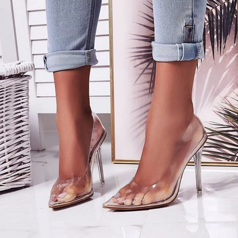 Large Women's Shoes Shallow Mouth Single Shoes Pointed Thin Heels Popular Transparent High Heels
Large Women's Shoes Shallow Mouth Single Shoes Pointed Thin Heels Popular Transparent High Heels