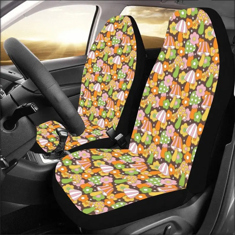 Groovy Mushroom Car Seat Covers for Vehicle 2 pc, Vintage 70s Trippy Hippie Cute Front Car SUV Vans Gift Her Women Truck
Groovy Mushroom Car Seat Covers for Vehicle 2 pc, Vintage 70s Trippy Hippie Cute Front Car SUV Vans Gift Her Women Truck