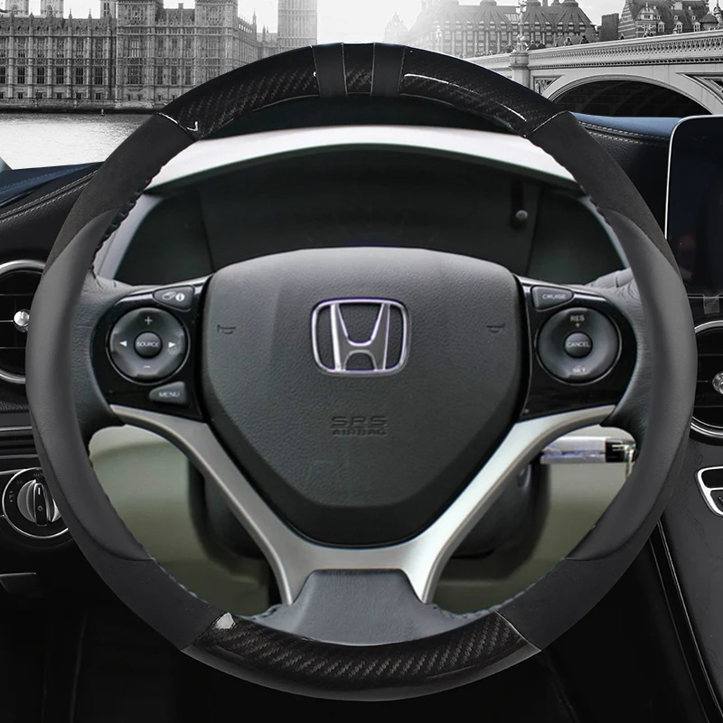 Carbon Fibre + Leather Car Steering Wheel Cover For HONDA CIVIC 2004 2006 2007 2008 2009 2012 2013 2014 Auto Accessories
Carbon Fibre + Leather Car Steering Wheel Cover For HONDA CIVIC 2004 2006 2007 2008 2009 2012 2013 2014 Auto Accessories