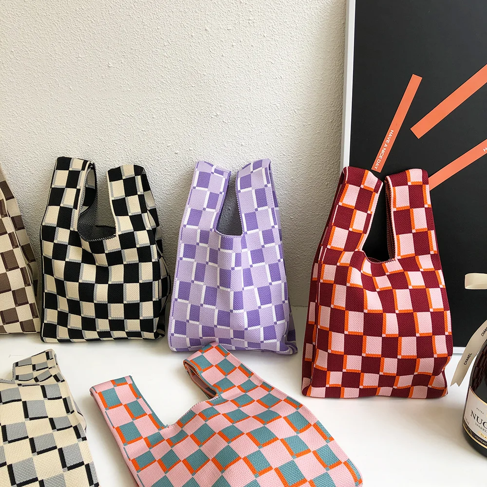 Mini Knitted Chessboard Plaid Japanese Style Bags Advanced Texture Handbag Casual Tote Handbag
Mini Knitted Chessboard Plaid Japanese Style Bags Advanced Texture Handbag Casual Tote Handbag