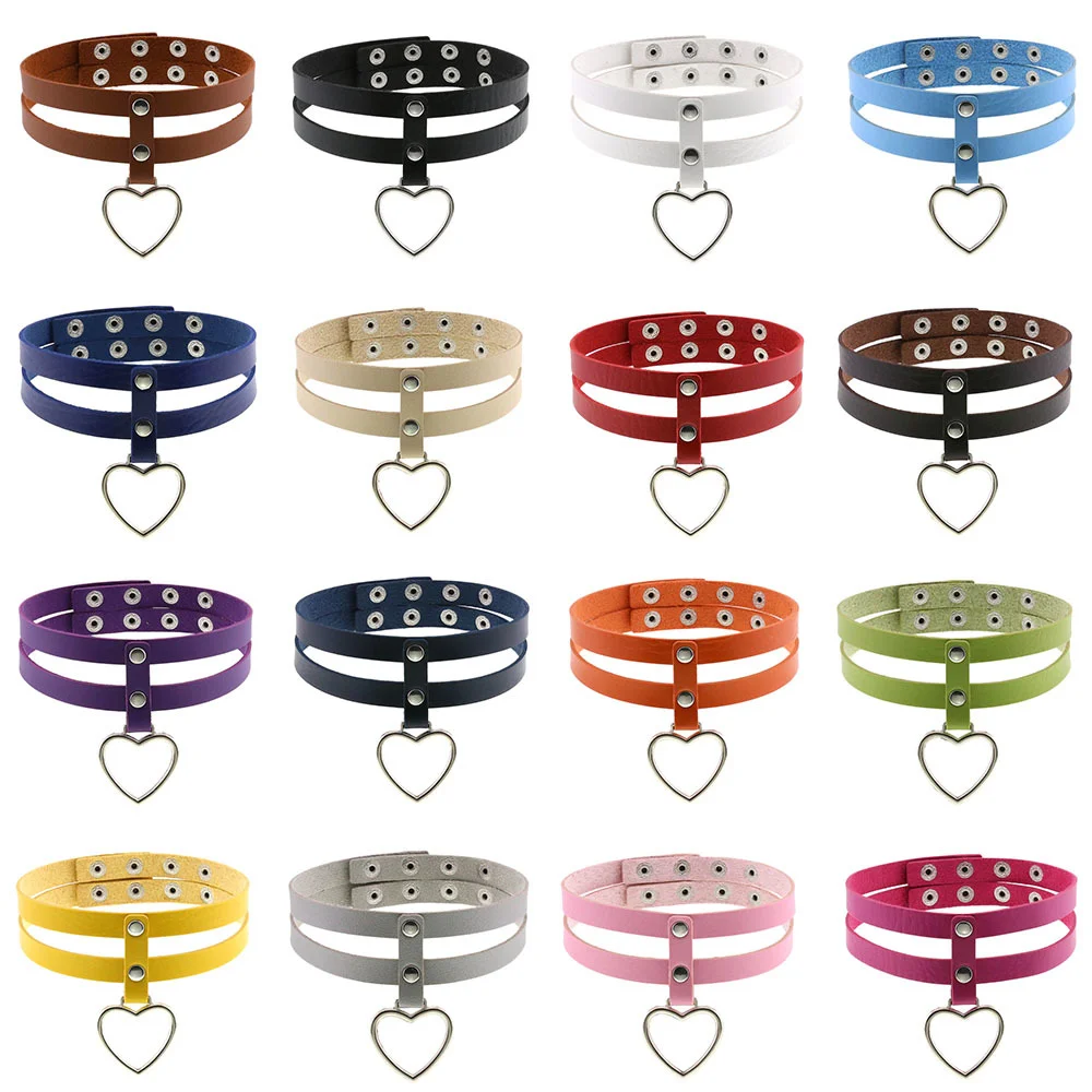 Harajuku egirl choker Black PU Leather necklaces for women Heart Pendant Collar Female necklace cosplay Bondage goth jewelry
Harajuku egirl choker Black PU Leather necklaces for women Heart Pendant Collar Female necklace cosplay Bondage goth jewelry