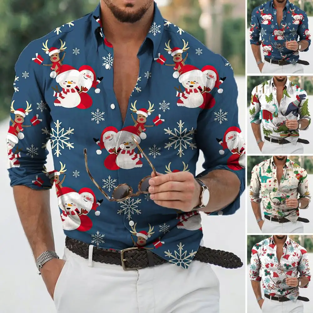 Chic Christmas Shirt Streetwear Men Christmas Shirt Single-breasted Cartoon Dinosaur Men Autumn Shirt Thermal
Chic Christmas Shirt Streetwear Men Christmas Shirt Single-breasted Cartoon Dinosaur Men Autumn Shirt Thermal