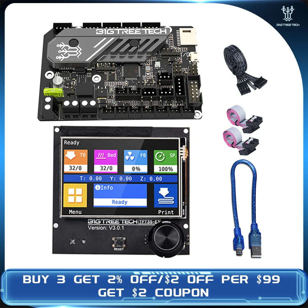 BIGTREETECH SKR MINI E3 V3.0 Motherboard TFT35 E3 V3.0 Touch Screen Onboard TMC2209 UART BTT Control Board For Ender 3 Printer
BIGTREETECH SKR MINI E3 V3.0 Motherboard TFT35 E3 V3.0 Touch Screen Onboard TMC2209 UART BTT Control Board For Ender 3 Printer