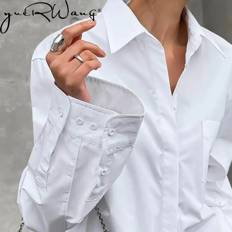 YUERWANG Women Blouse Vintage Long Sleeve White Shirt Loose Leisure Ladies Tops Fashion All Match 2022 Spring Autumn New Arrival
YUERWANG Women Blouse Vintage Long Sleeve White Shirt Loose Leisure Ladies Tops Fashion All Match 2022 Spring Autumn New Arrival