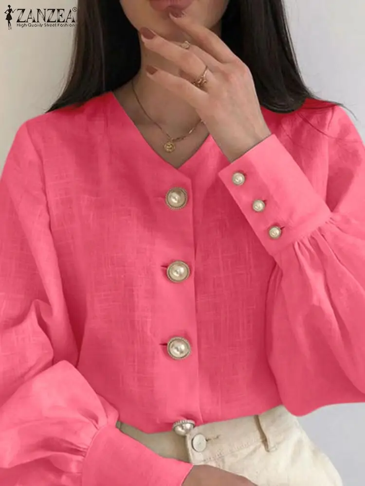 ZANZEA Cotton Pearl Button Blouse Women Long Lantern Sleeve Shirt 2023 Autumn Elegant Fashion Office Female V-Neck Party Blusas
ZANZEA Cotton Pearl Button Blouse Women Long Lantern Sleeve Shirt 2023 Autumn Elegant Fashion Office Female V-Neck Party Blusas