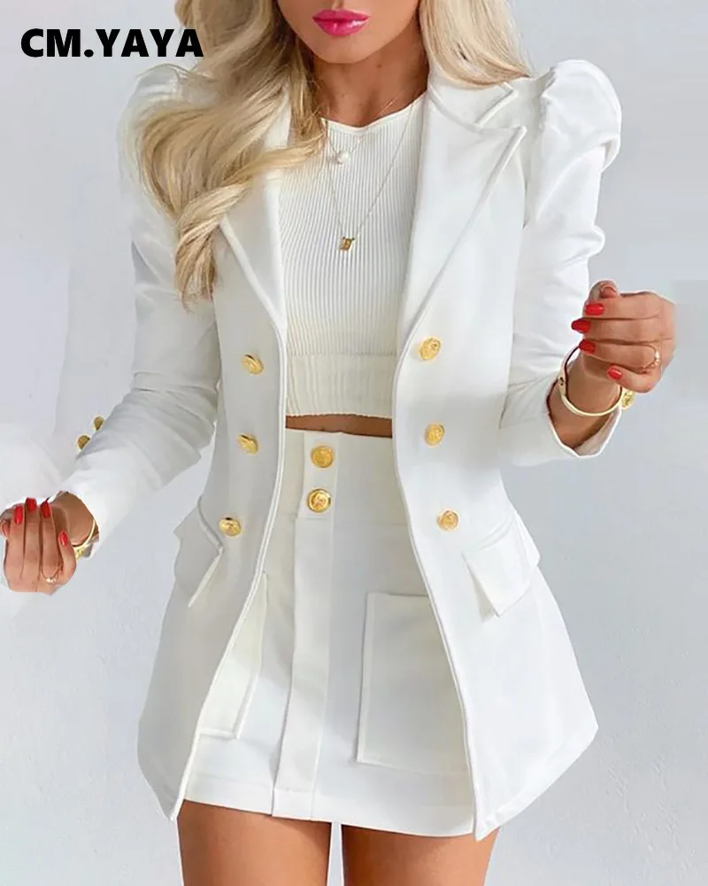 Женский элегантный костюм с юбкой CM.YAYA с завышенной талией, блейзер с рукавами-фонариками, юбка-Блейзер, юбка-тройка, комплект из двух предме...
Женский элегантный костюм с юбкой CM.YAYA с завышенной талией, блейзер с рукавами-фонариками, юбка-Блейзер, юбка-тройка, комплект из двух предме...