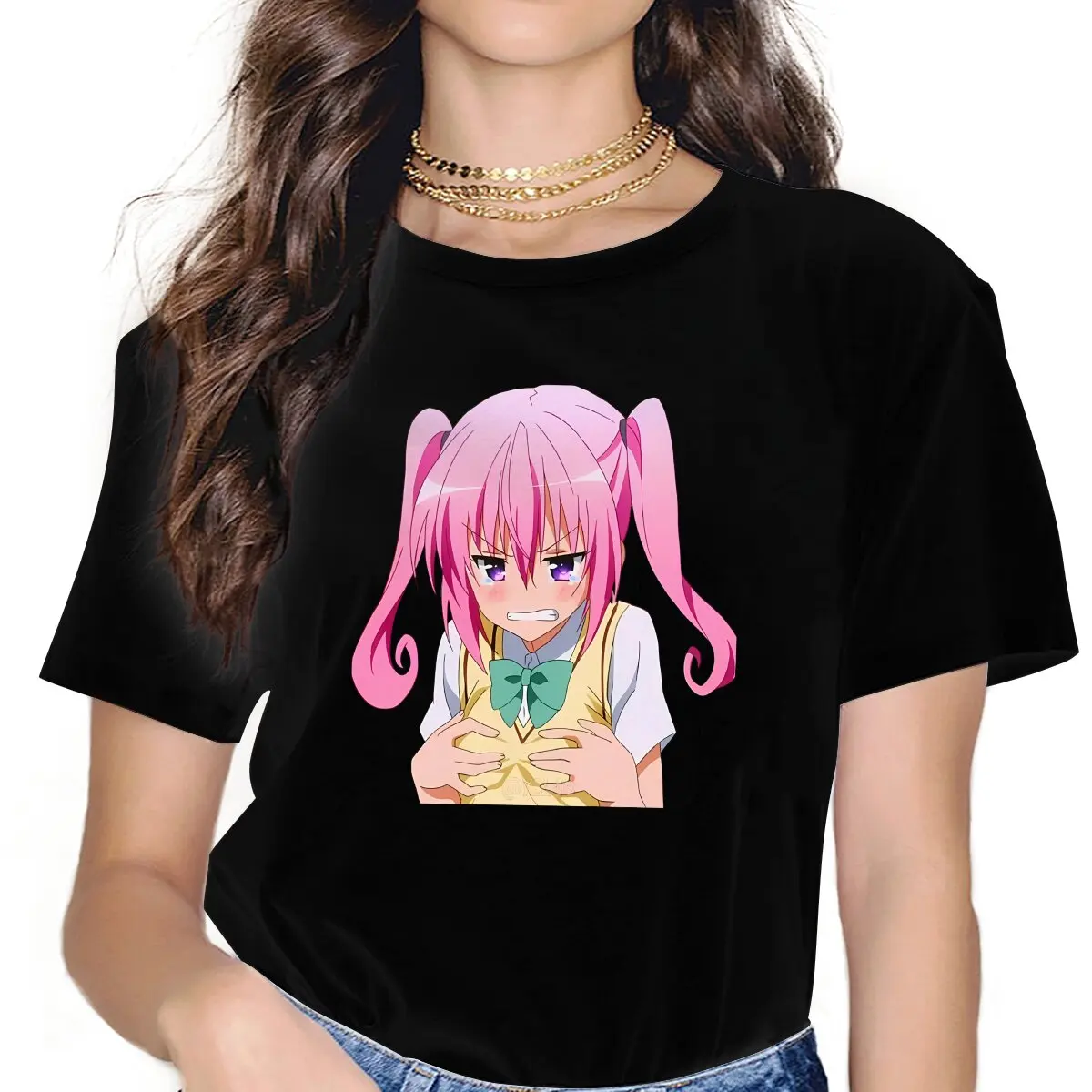 

Lala Satalin Deviluke Anime To Love Darkness Women T Shirt Fibre Grunge O-Neck Polyester TShirt