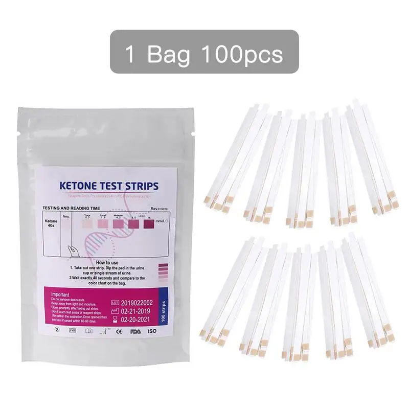 

100pcs Ketone Testing Strips Ketone Tester For Urinalysis Test Sticks Measure Ketones For Body Ketosis Urine Anti-VC Analysis At