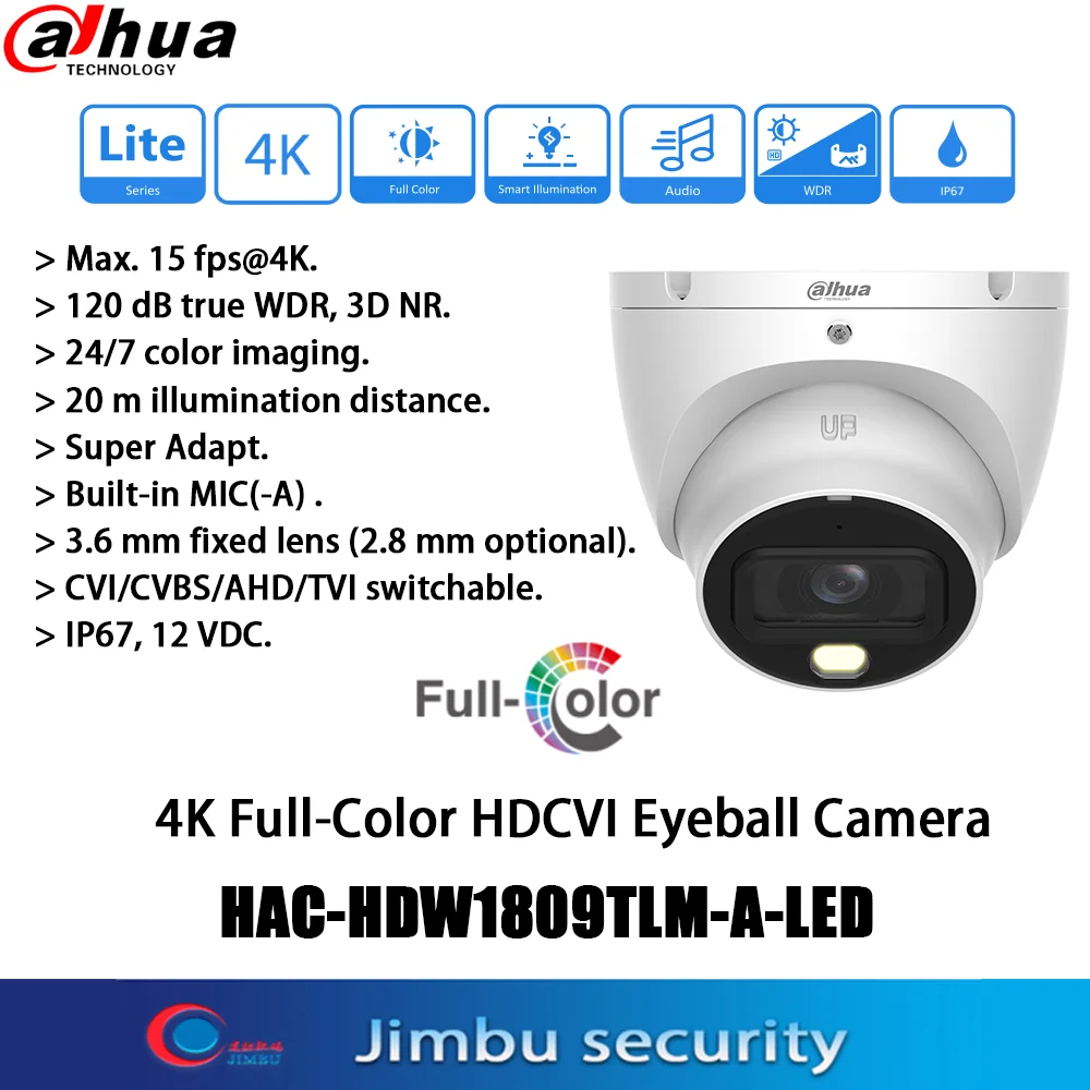 Dahua 4K Full Color HDCVI HAC-HDW1809TLM-A-LED Built in MIC 120 dB true WDR 3D NR CVI/CVBS/AHD/TVI switchable coaxial analog cam
Dahua 4K Full Color HDCVI HAC-HDW1809TLM-A-LED Built in MIC 120 dB true WDR 3D NR CVI/CVBS/AHD/TVI switchable coaxial analog cam