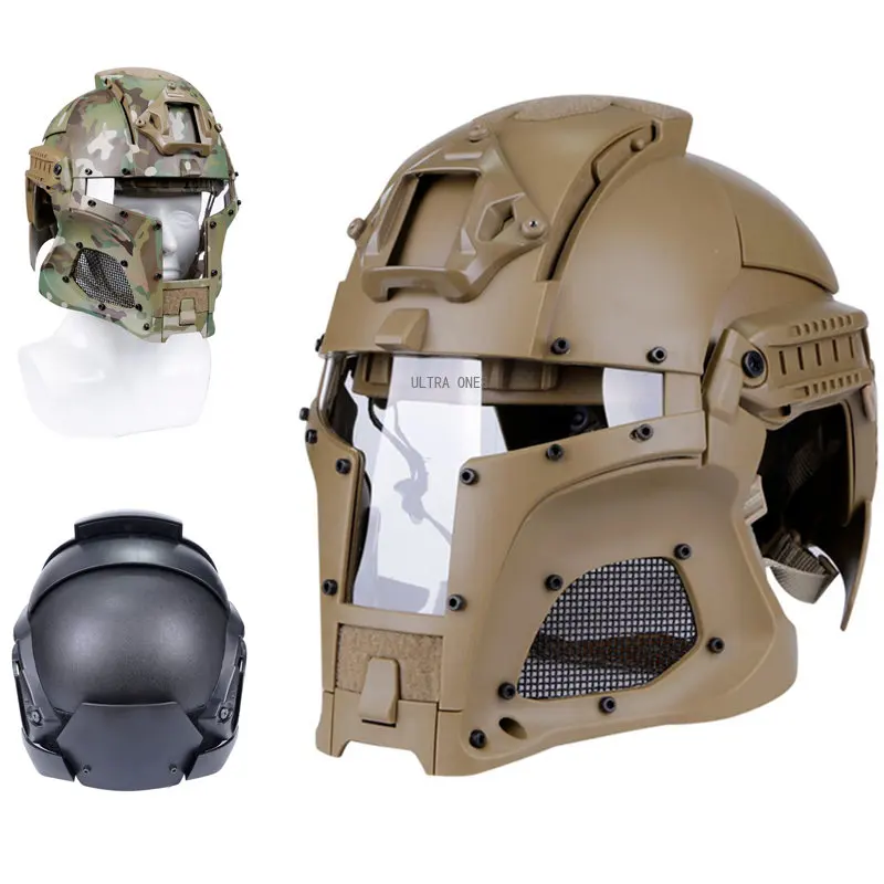 

Paintball Full Face Helmet Tactical War Game Airsoft Head Protection Helmets with Lens Mask Shooting Military Combat Equipment