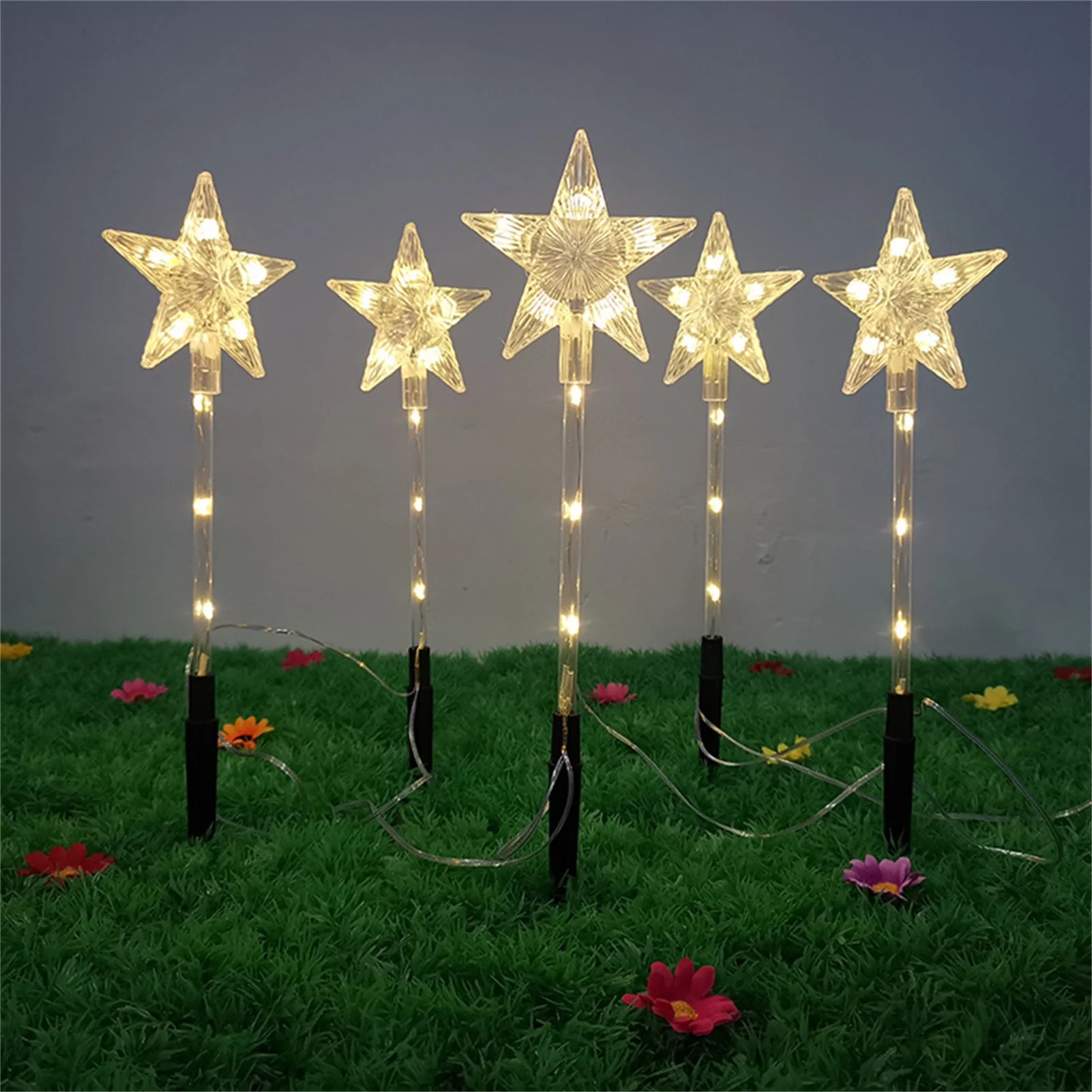 Solar Outdoor Christmas Lights 5 Piece Waterproof Landscape Star Led Light For Lawn Street Garden Decoration Ground Plug Lights
Solar Outdoor Christmas Lights 5 Piece Waterproof Landscape Star Led Light For Lawn Street Garden Decoration Ground Plug Lights