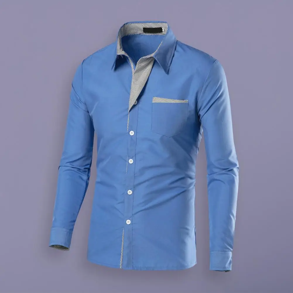 Men Spring Shirt Button Long Sleeves Solid Color Lapel Single-breasted Warm Patch Pocket Mid Length Men Top for Office
Men Spring Shirt Button Long Sleeves Solid Color Lapel Single-breasted Warm Patch Pocket Mid Length Men Top for Office
