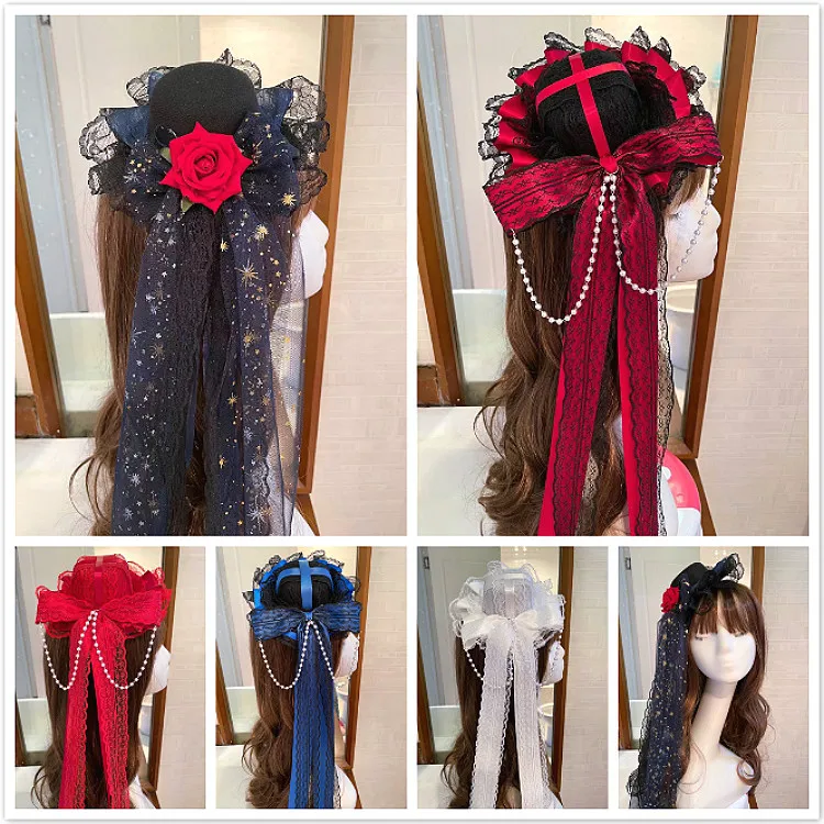 Dark Gothic Lace Bow Hairpin Kawai Lolita Headdress Prom Lolita Hair Accessories Hat Hairpin Anime Cosplay Accessories
Dark Gothic Lace Bow Hairpin Kawai Lolita Headdress Prom Lolita Hair Accessories Hat Hairpin Anime Cosplay Accessories