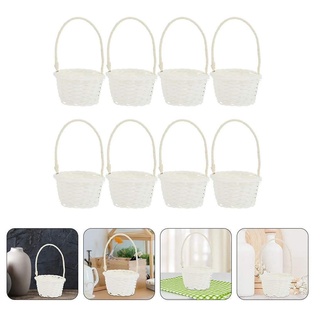 Statuette Flower Storage Basket Handheld Multi-function Handle Home Small Plastic Rattan Desktop Decor Wedding Decoration
Statuette Flower Storage Basket Handheld Multi-function Handle Home Small Plastic Rattan Desktop Decor Wedding Decoration