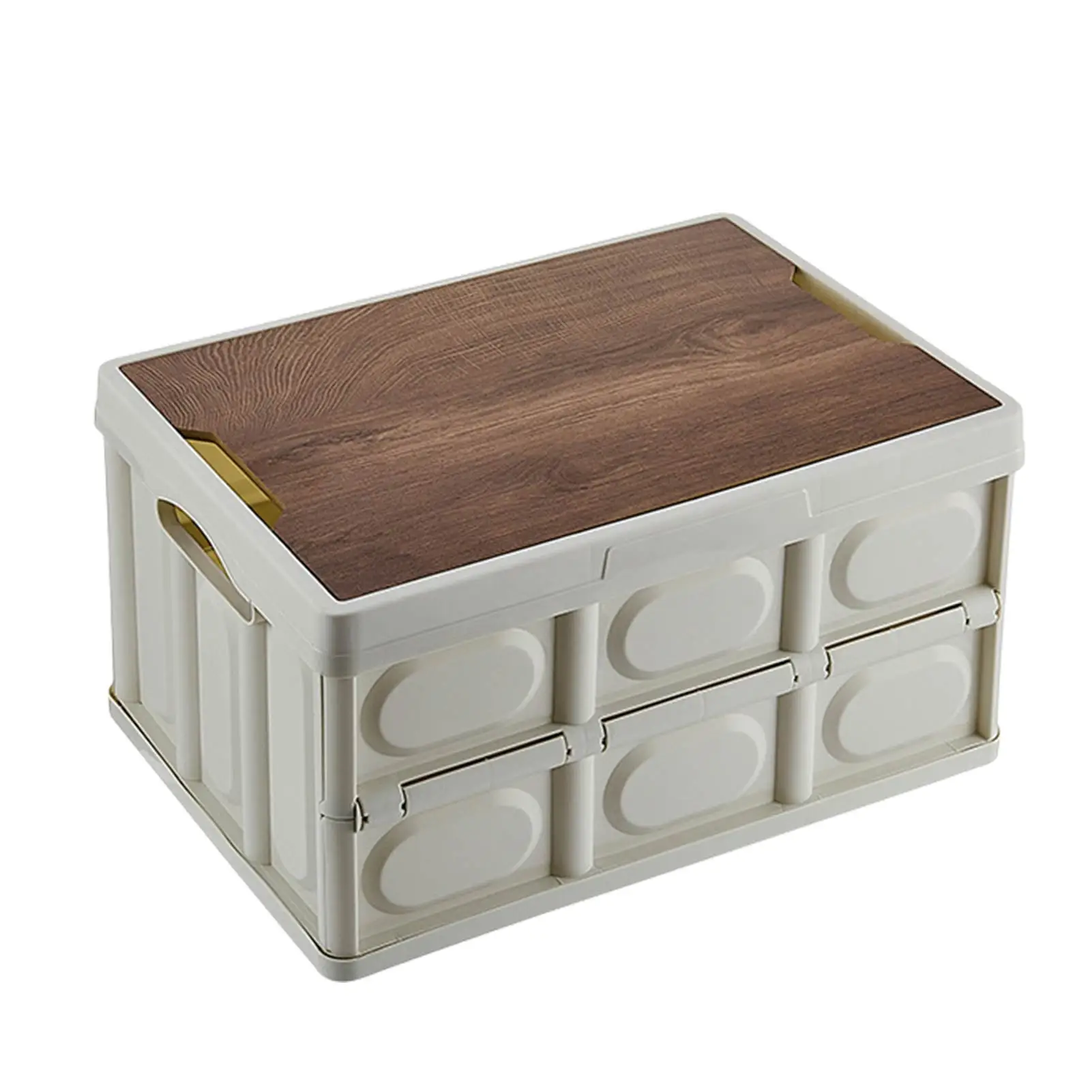Lidded Storage Case Collapsible Storage Bin With Wooden Lid Multifunctional Travel Box Space-saving Container Storage Utility
Lidded Storage Case Collapsible Storage Bin With Wooden Lid Multifunctional Travel Box Space-saving Container Storage Utility