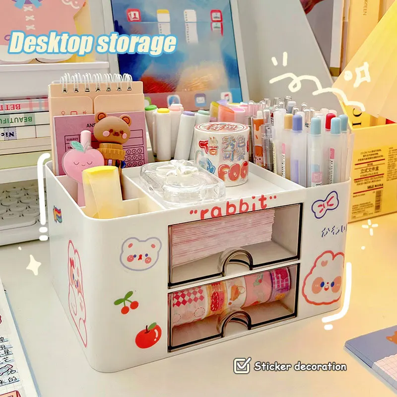 Desktop Organizer Pen Holder Cute Large-capacity Storage Box with Drawer Stationery Finishing Storage Box Office Storage Shelf
Desktop Organizer Pen Holder Cute Large-capacity Storage Box with Drawer Stationery Finishing Storage Box Office Storage Shelf