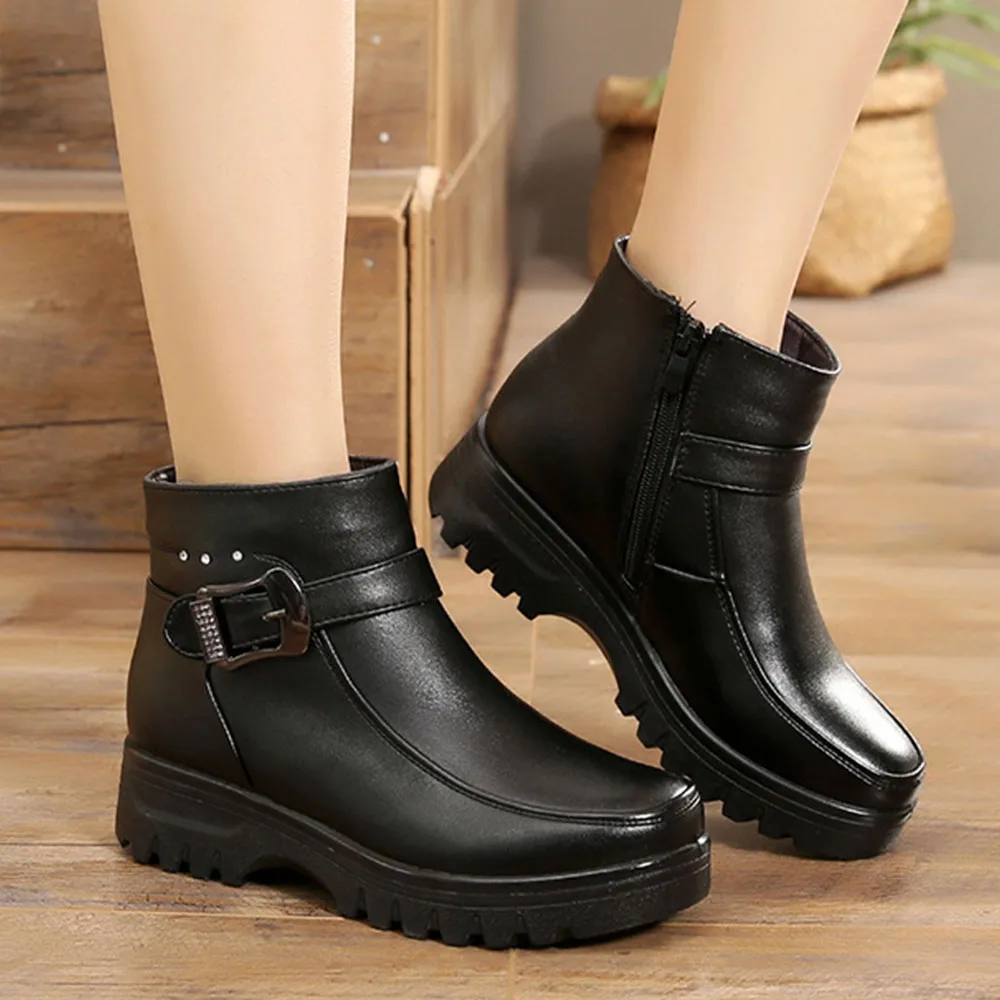 High Quality Women's Casual Leather Boots Winter Fleece Warm Women's Boots Flat Non-slip Short Boots Winter Women's Cotton Shoes
High Quality Women's Casual Leather Boots Winter Fleece Warm Women's Boots Flat Non-slip Short Boots Winter Women's Cotton Shoes