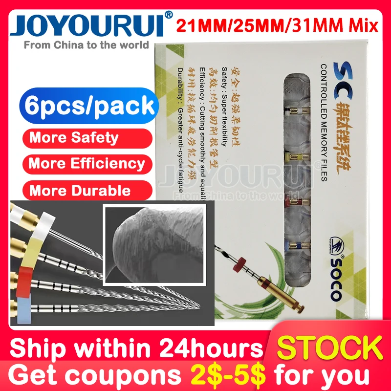 COXO Dental Instrument SOCO SC Pro Files 25mm Assorted Nickel Titanium Canal Files Oral cavity Tools Root Canal Treatment Endo
COXO Dental Instrument SOCO SC Pro Files 25mm Assorted Nickel Titanium Canal Files Oral cavity Tools Root Canal Treatment Endo
