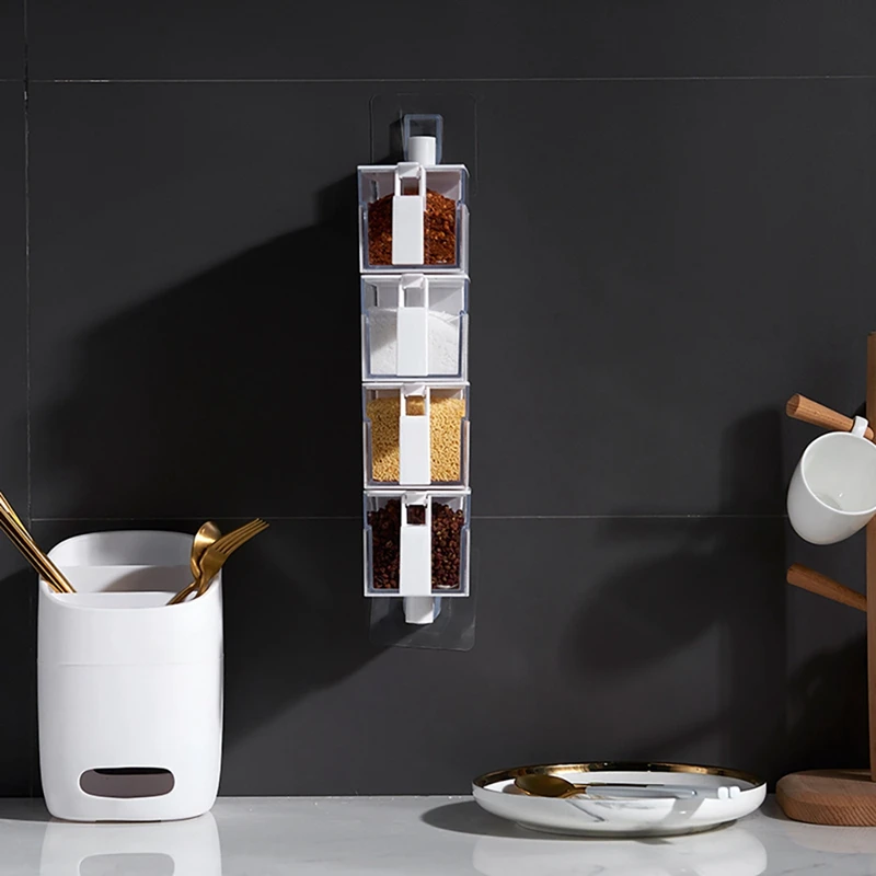 AT14 Fashion Rotary Container Wall Mounted Seasoning Box Hanging Kitchen Seasoning Box Transparent Sticking Type Jar
AT14 Fashion Rotary Container Wall Mounted Seasoning Box Hanging Kitchen Seasoning Box Transparent Sticking Type Jar
