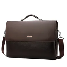 Business PU Leather Mens Briefcase Luxury Handbag Office Man Laptop Bag Large Capacity Male Shoulder Messenger Bag